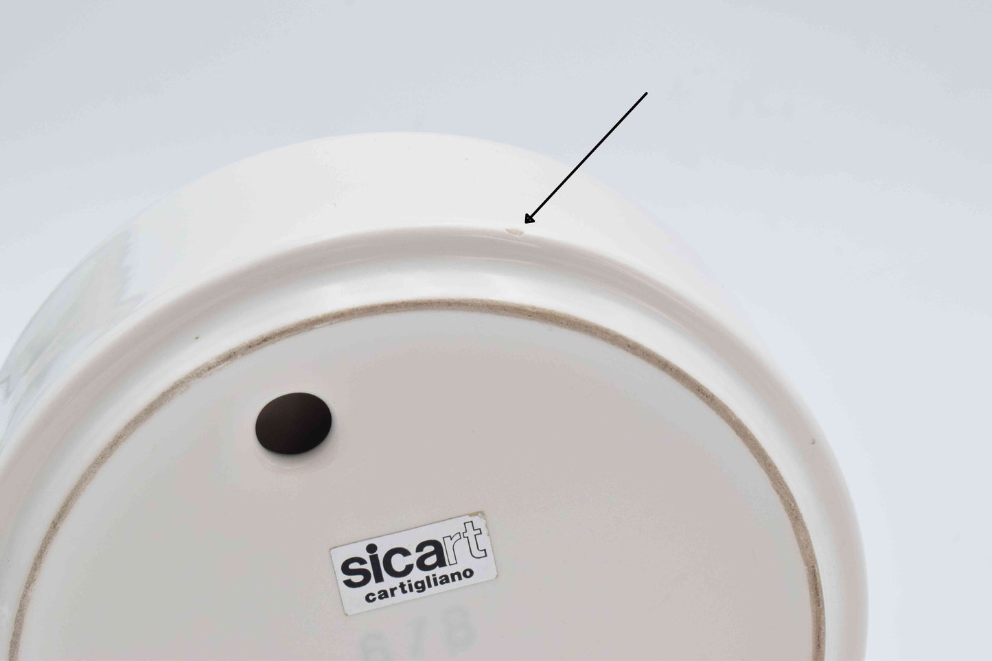 Sicart Pino Spagnolo cartigliano white ashtray plus lighter