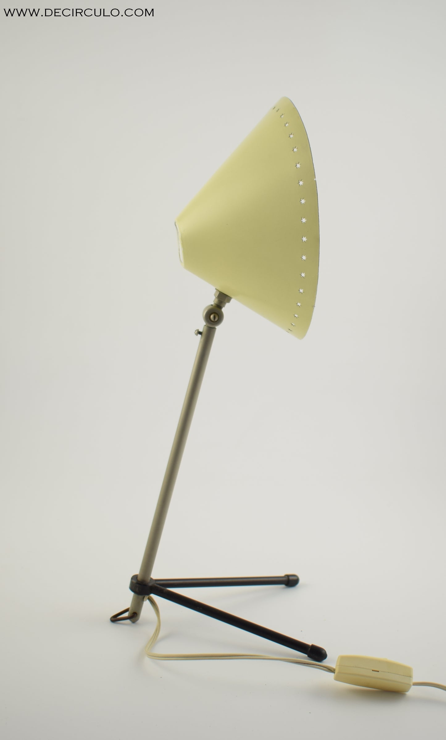 Yellow Pinocchio wall or table lamp designed in 1956 by H.Th.A. Busquet