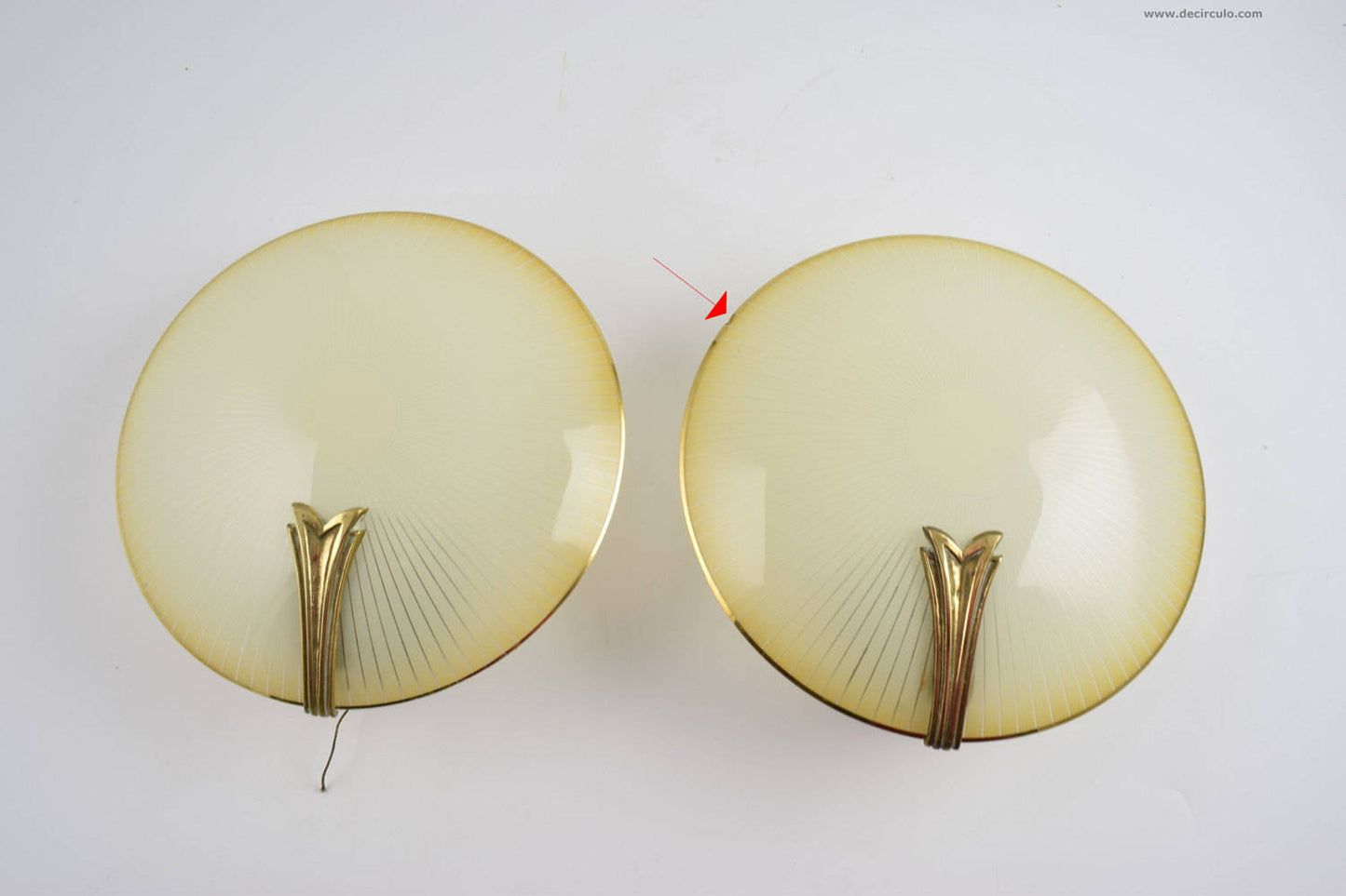 Par de apliques art deco franceses, lámparas de pared de vidrio del período art deco