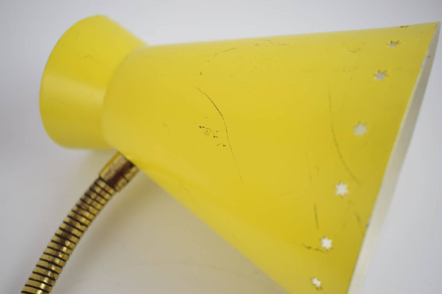 Yellow scissors wall lamp from the 60s attributed to dutch company Hala