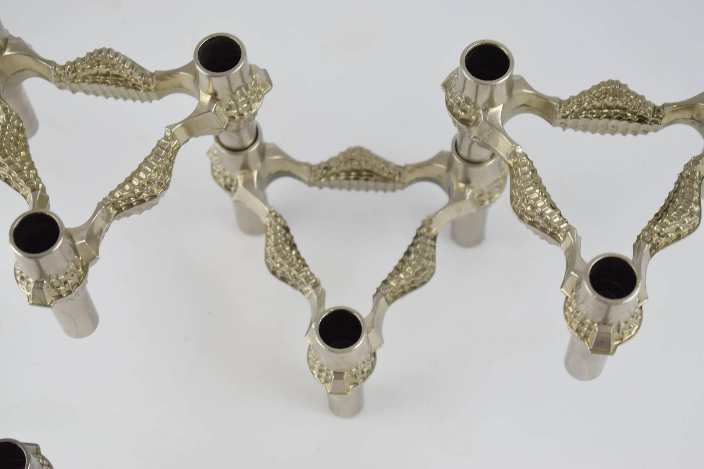 Juego de 7 candelabros BMF Nagel Alemania Occidental Raros candelabros de los años 60 y 70