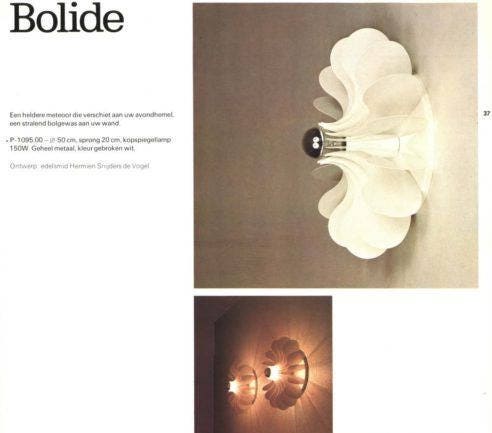 Lámpara de techo o pared Raak Bolide de Hermian Sneyders de Vogel para Raak Amsterdam 1971