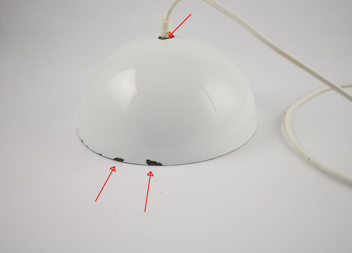 Wit emaille op staal Bloempot van Verner Panton voor Louis Poulsen. Originele Deense emaille versie uit de jaren 60