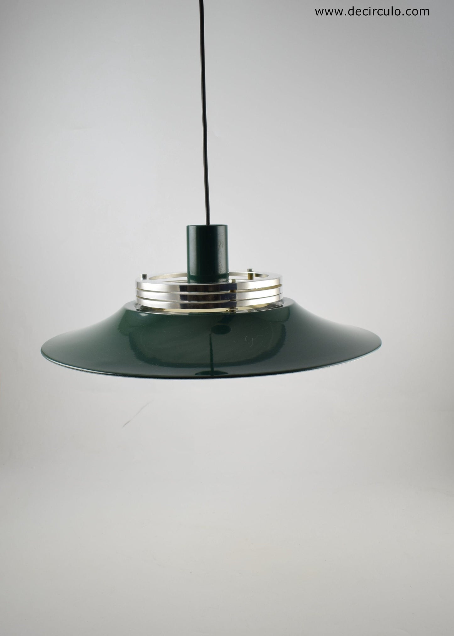 Vintage Deense groene hanglamp