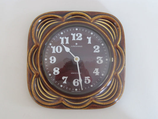 Vintage ceramic wall clock made in Germany by "Junghans"