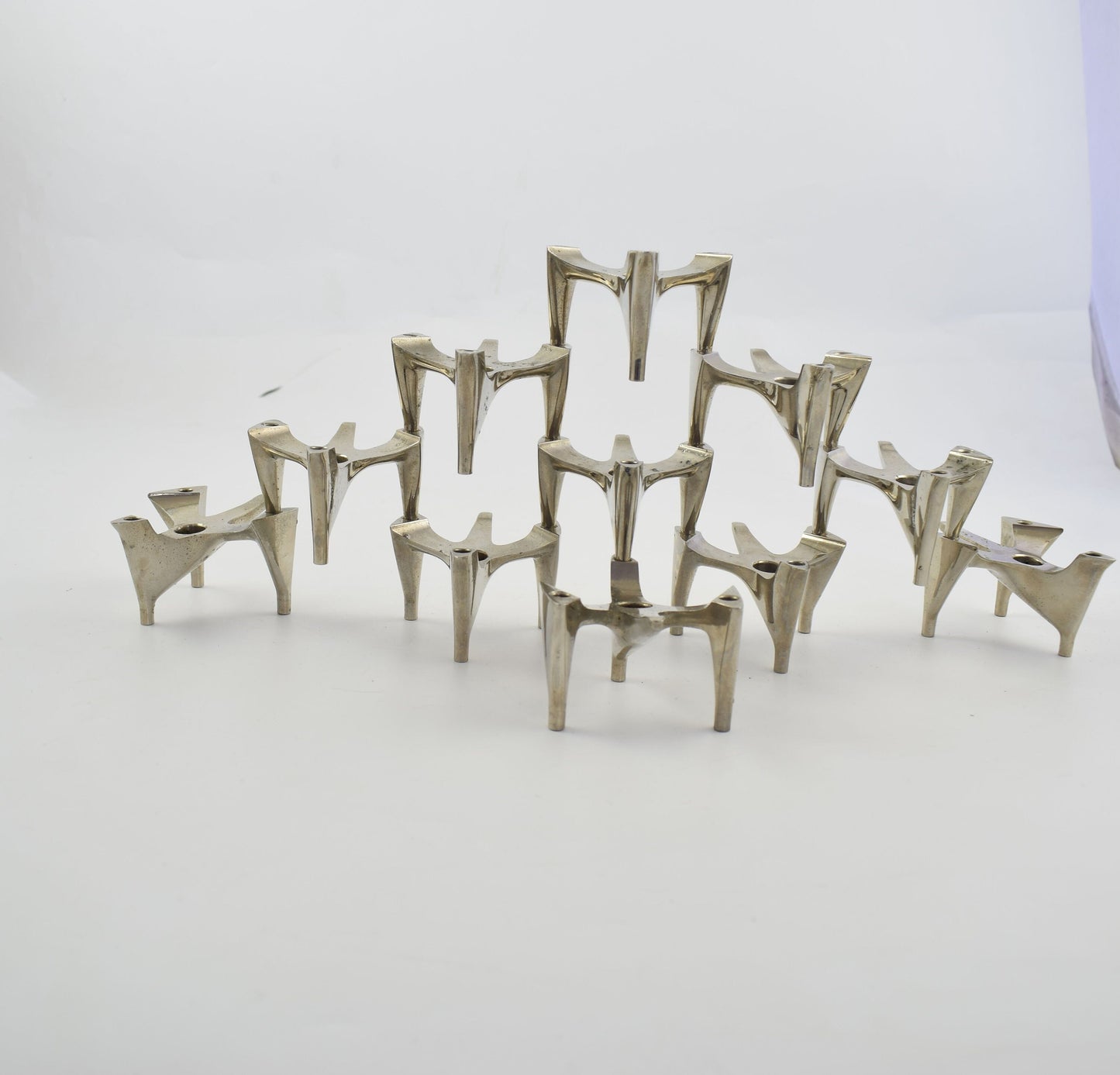 11 rare stackable candle holders Vogelflug design Space Age Design manufacturer Hammonia Motard,