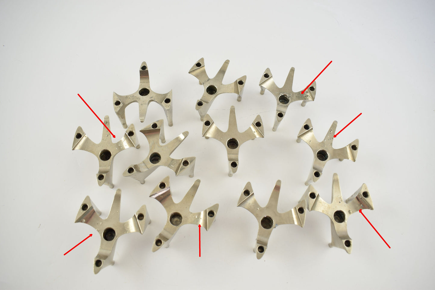 11 rare stackable candle holders Vogelflug design Space Age Design manufacturer Hammonia Motard,
