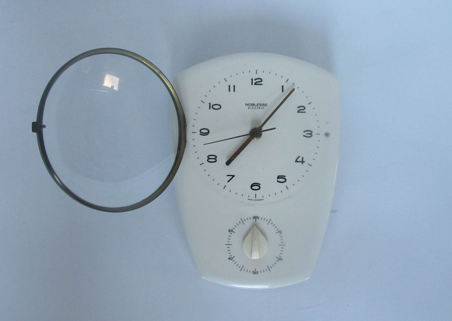 White noblesse vintage porcelain kitchen clock with timer, ceramic kitchen clock works on battery