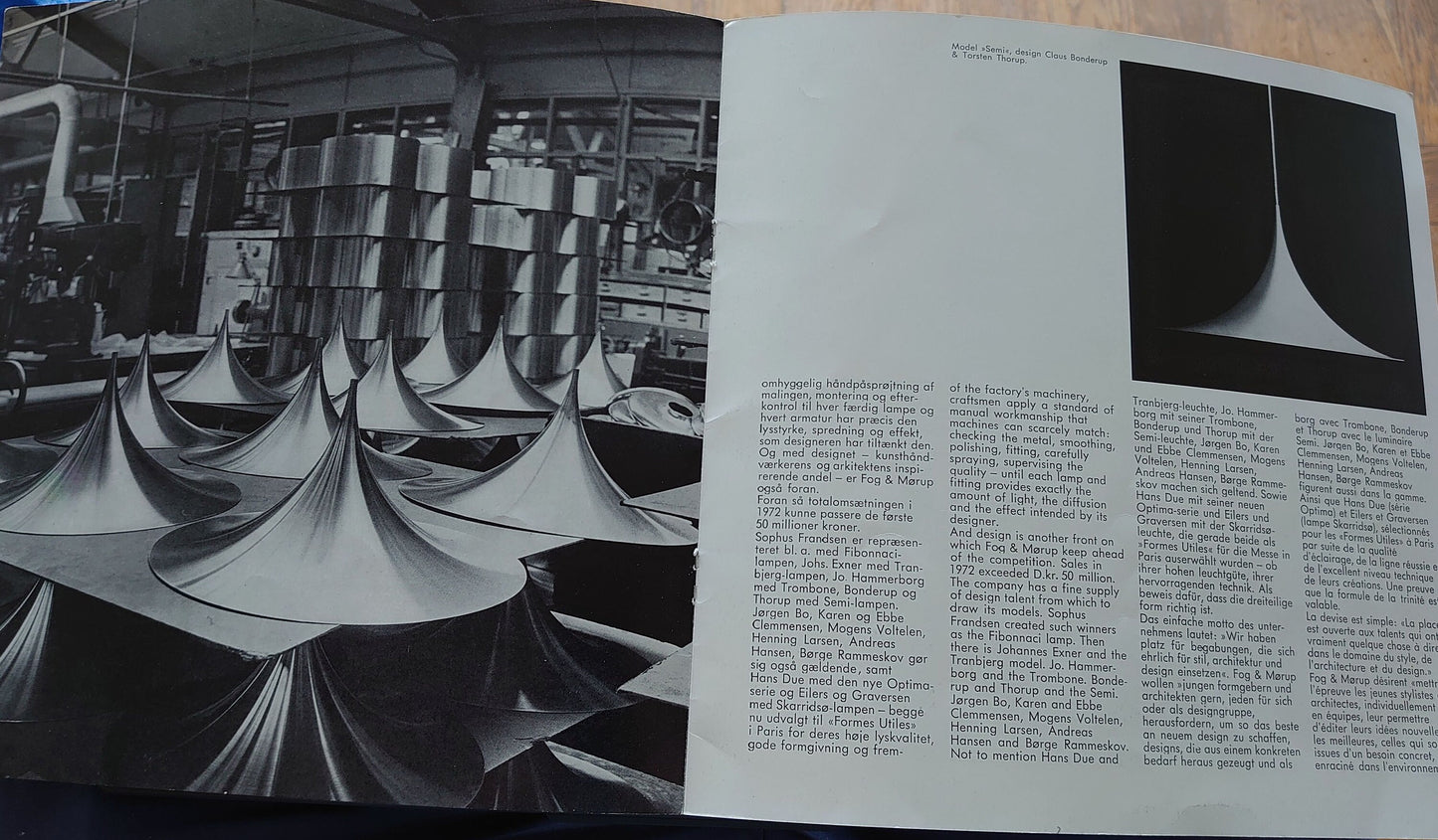 Lámpara colgante plateada Fog Morup SEMI, Claus Bonderup y Torsten Thorup, Fog Morup