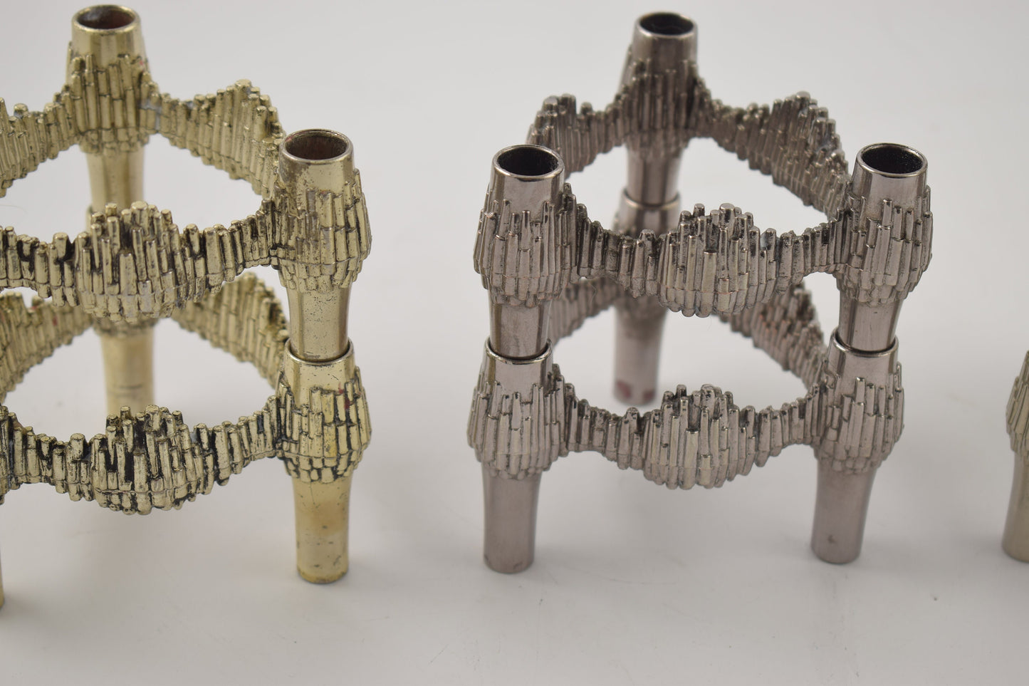 8 candlesticks Quist Nagel, West Germany, typical candle holder from the 1960s and 1970s