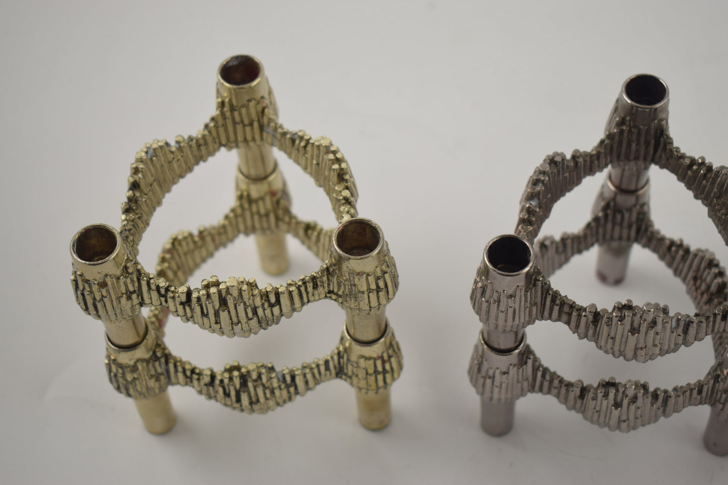 8 candlesticks Quist Nagel, West Germany, typical candle holder from the 1960s and 1970s