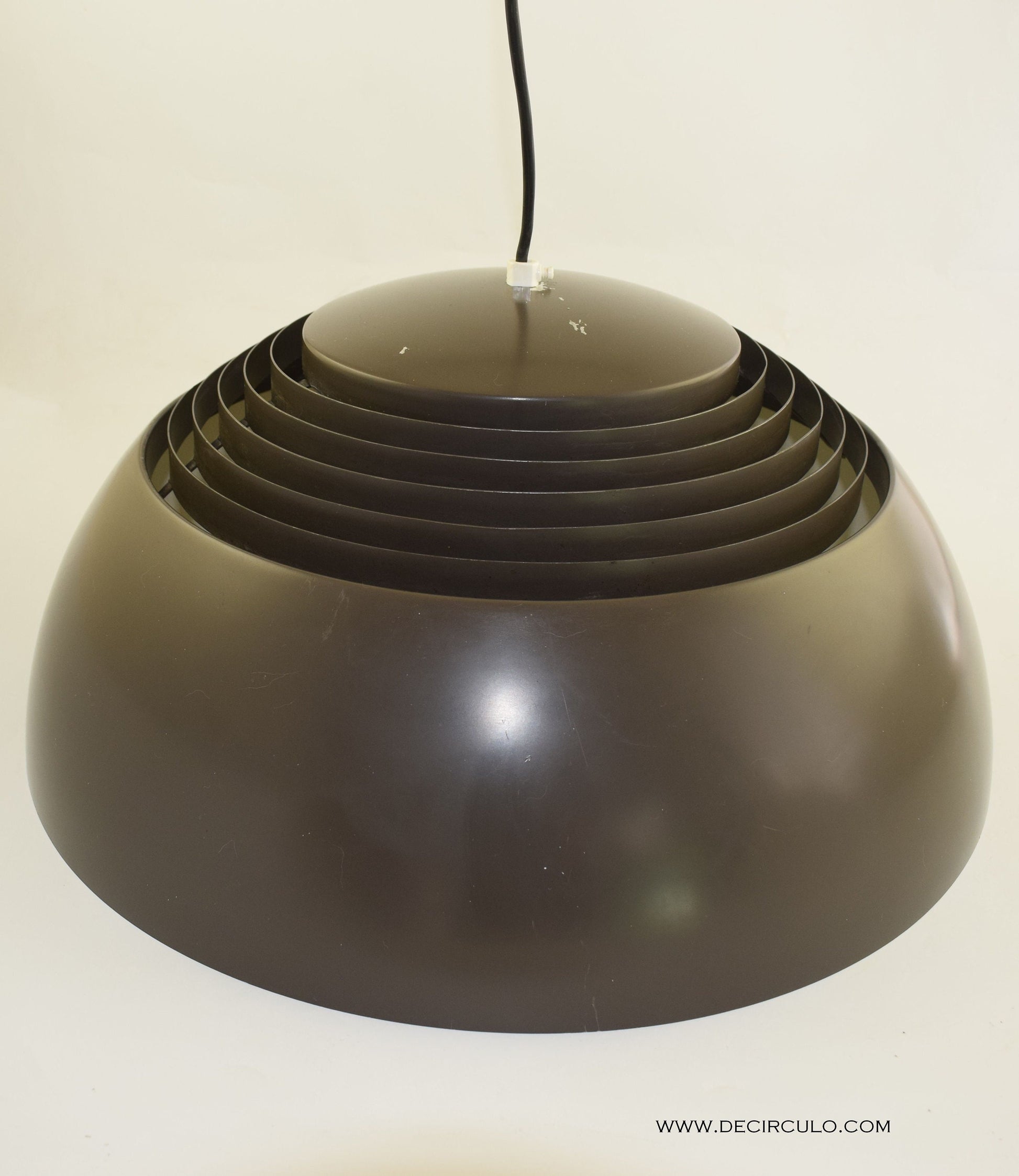 Arne Jacobsen AJ Royal ceiling light, for Scandinavian manufacturer Louis Poulsen, known as AJ Royal Pendant dark brown/antracite