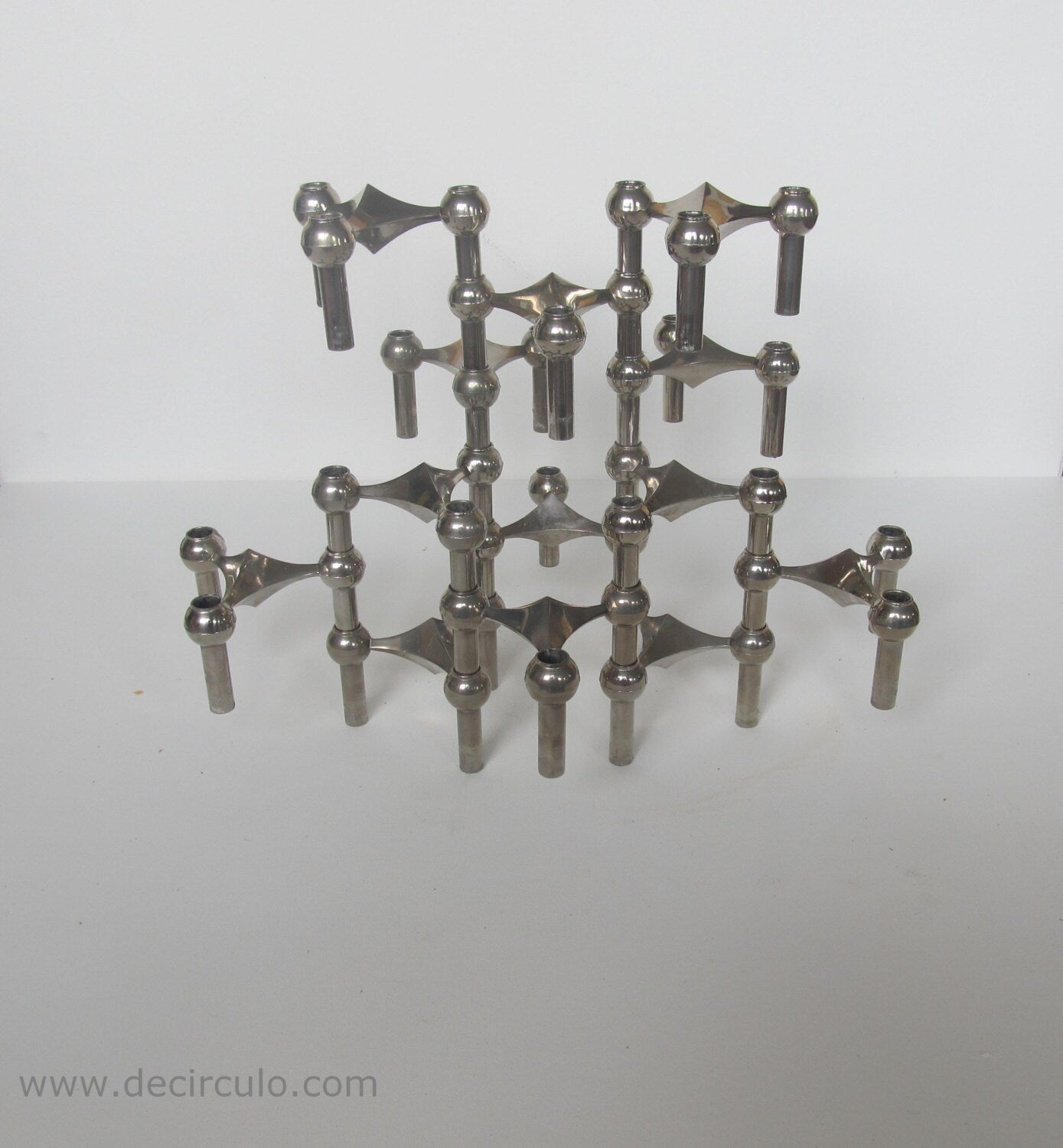 Candle holders S22 designed by Ceasar Stoffi and Fritz Nagel and manufactured by BMF Set of 12 & stackable