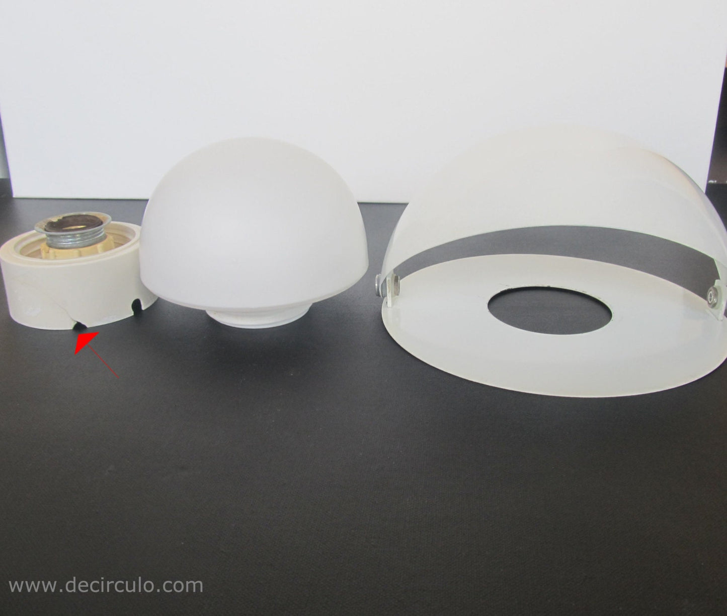 Dijkstra eclips wit metalen wandlamp met glas