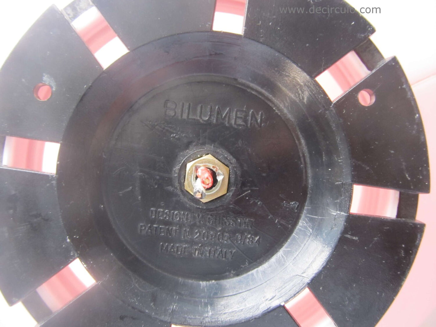 Lámpara globo XL Yves Christin para aplique o techo bilumen, Italia años 70 difusor de plástico soplado y base de ABS negro