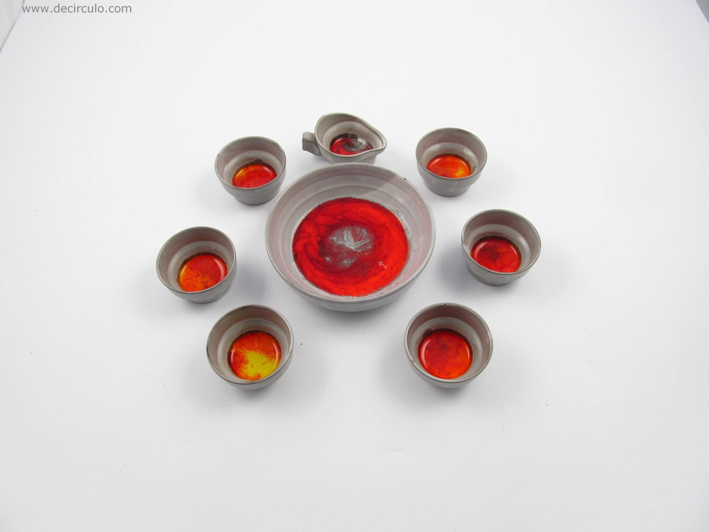 Set de snacks de cerámica, snackset de cerámica de 8 piezas