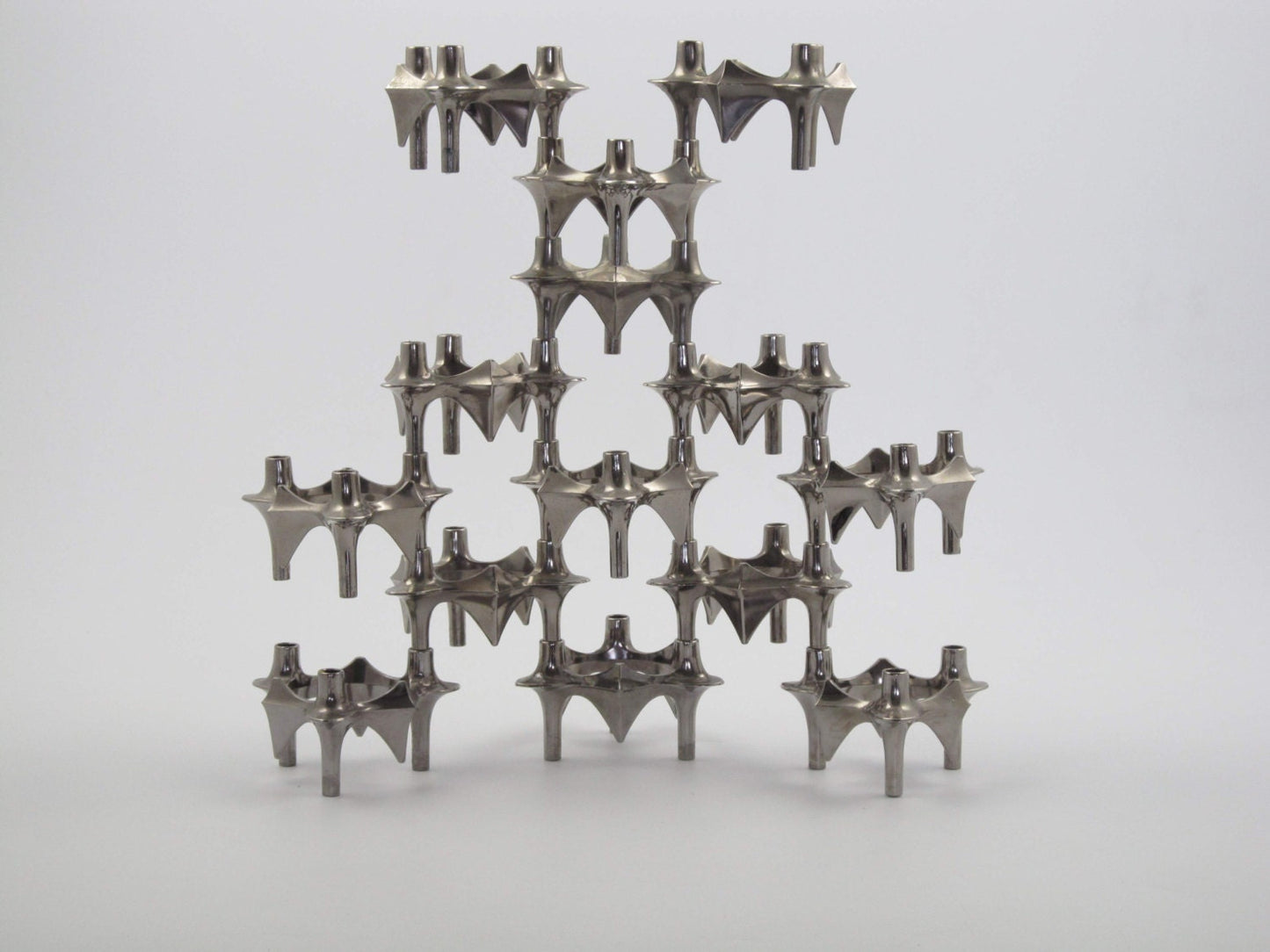 14 BMF nagel candle holders, design vintage stackable candle sticks