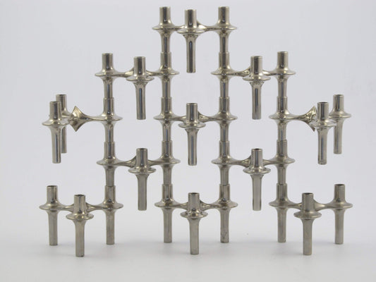 11 nagel candle holders, design vintage stackable bmf candle stick holders