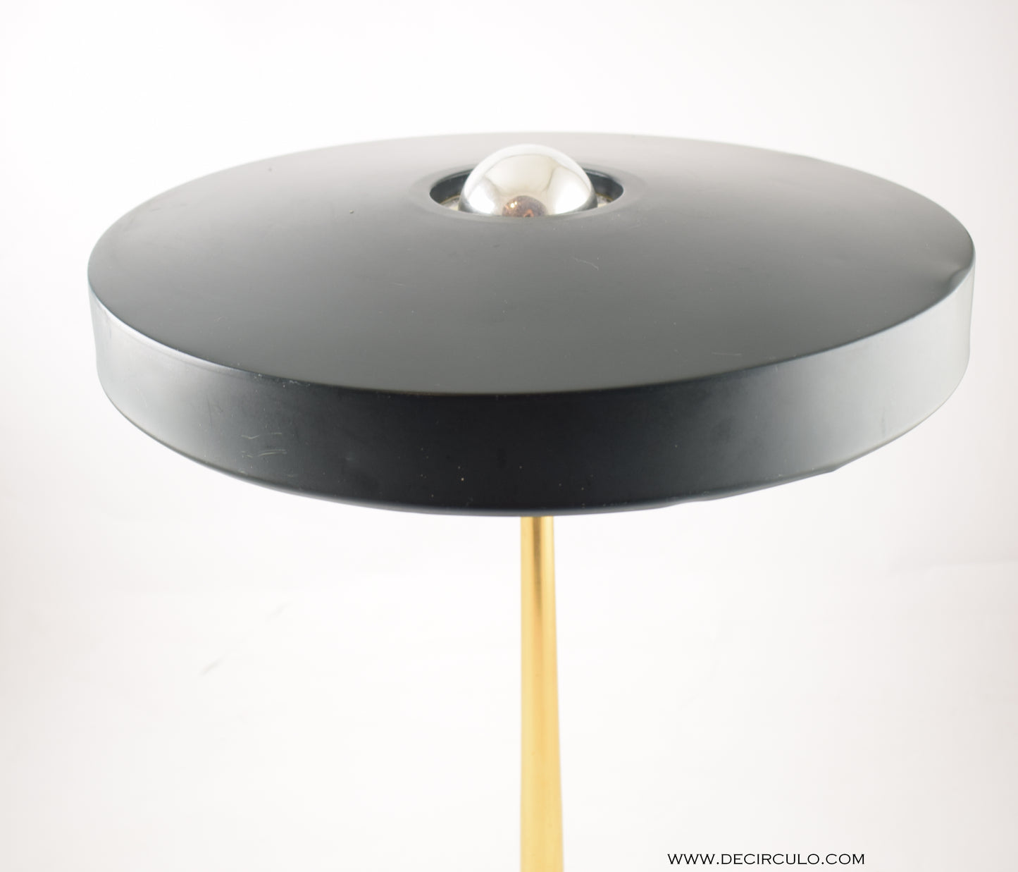 HOLDER DAMAGED see pictures Philips mid century modern kallf timor table lamp, great design dark green olive desk lamp