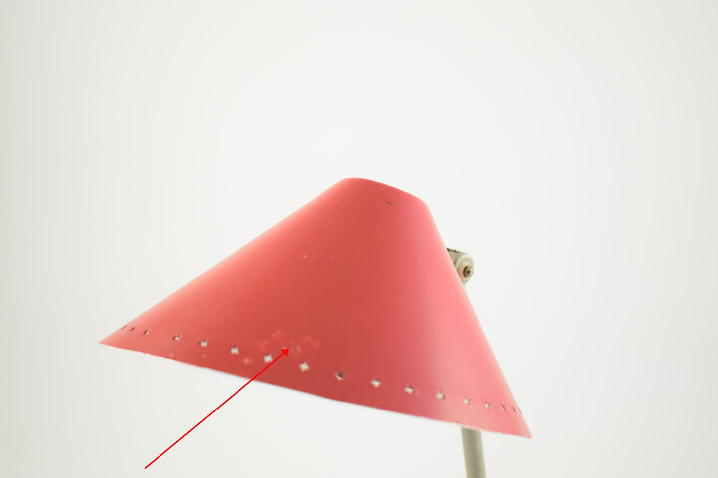 Red Pinocchio wall or table lamp designed in 1956 by H.Th.A. Busquet
