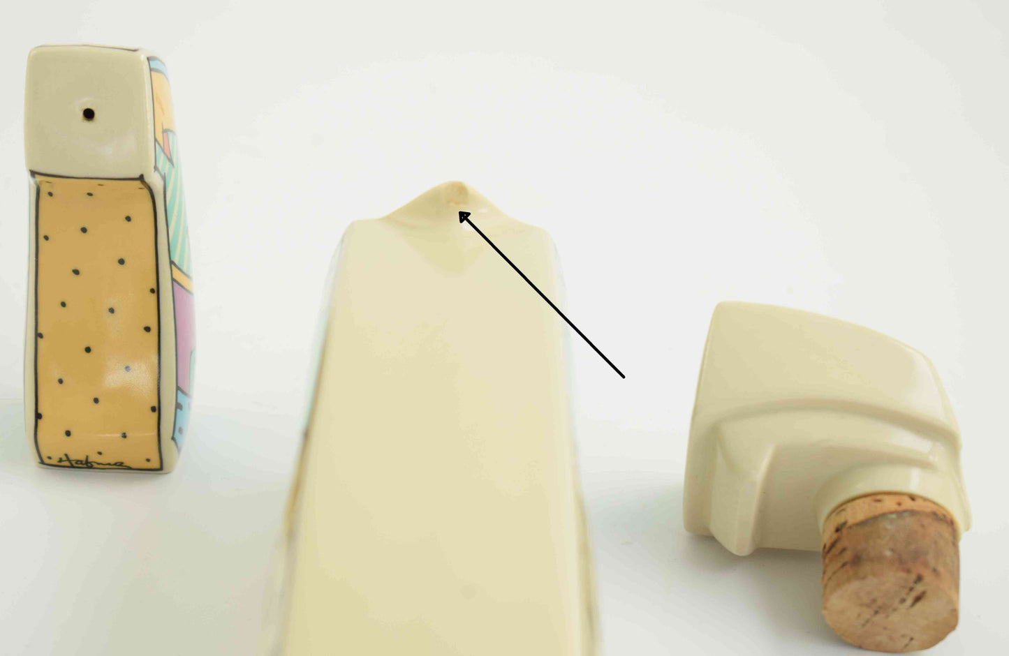 Flash One Rosenthal Dorothy Hafner 1 very rare ceramic olive oil dispenser and 1 pepper shaker