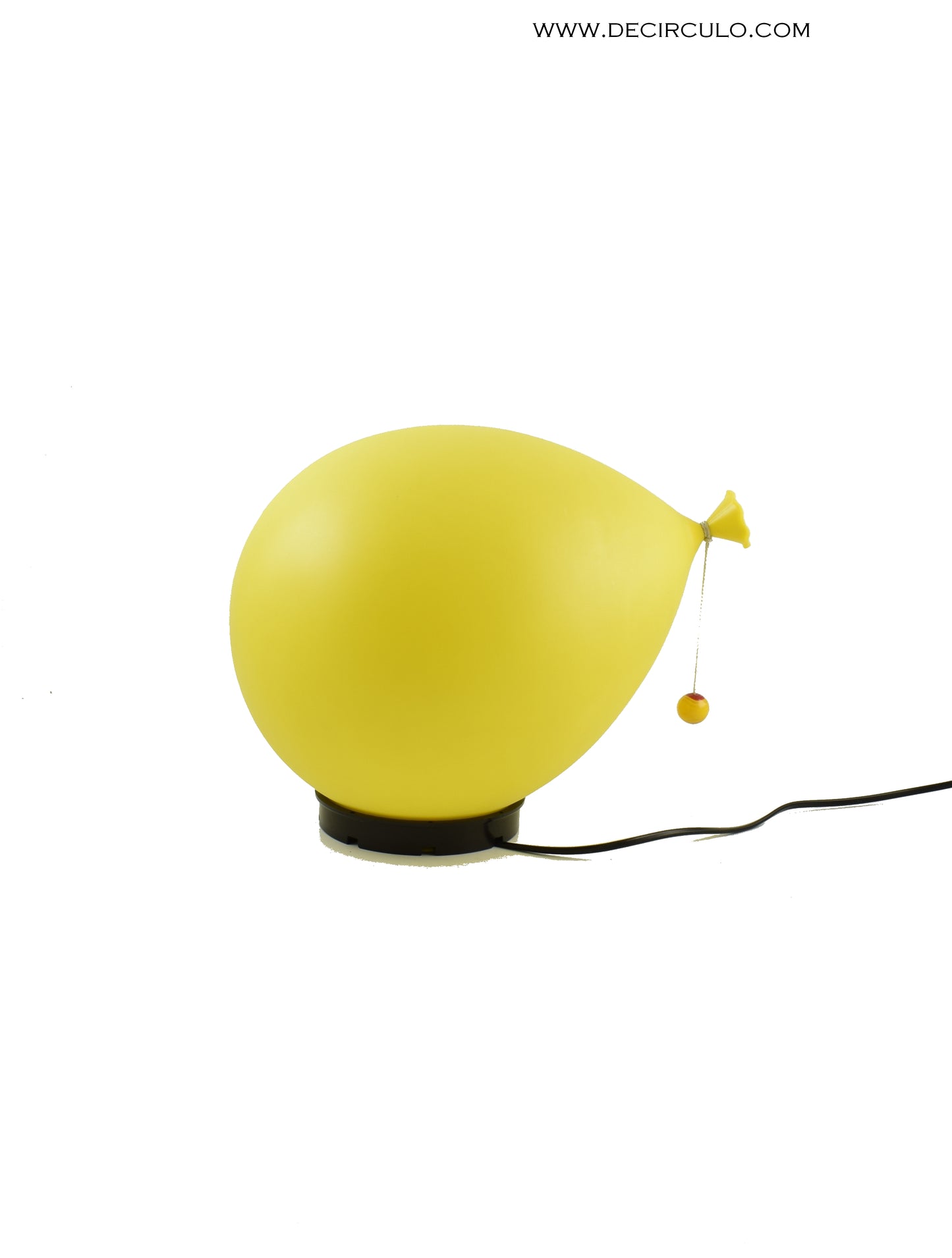 Balloon lamp designed by Yves Christin for Bilumen table or wall/ceiling light, Italy 1970s diffuser of blown plastic and black ABS base