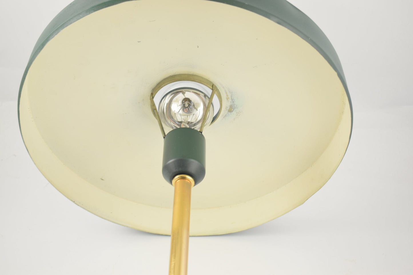Philips mid century modern kallf timor table lamp, great design dark green olive desk lamp