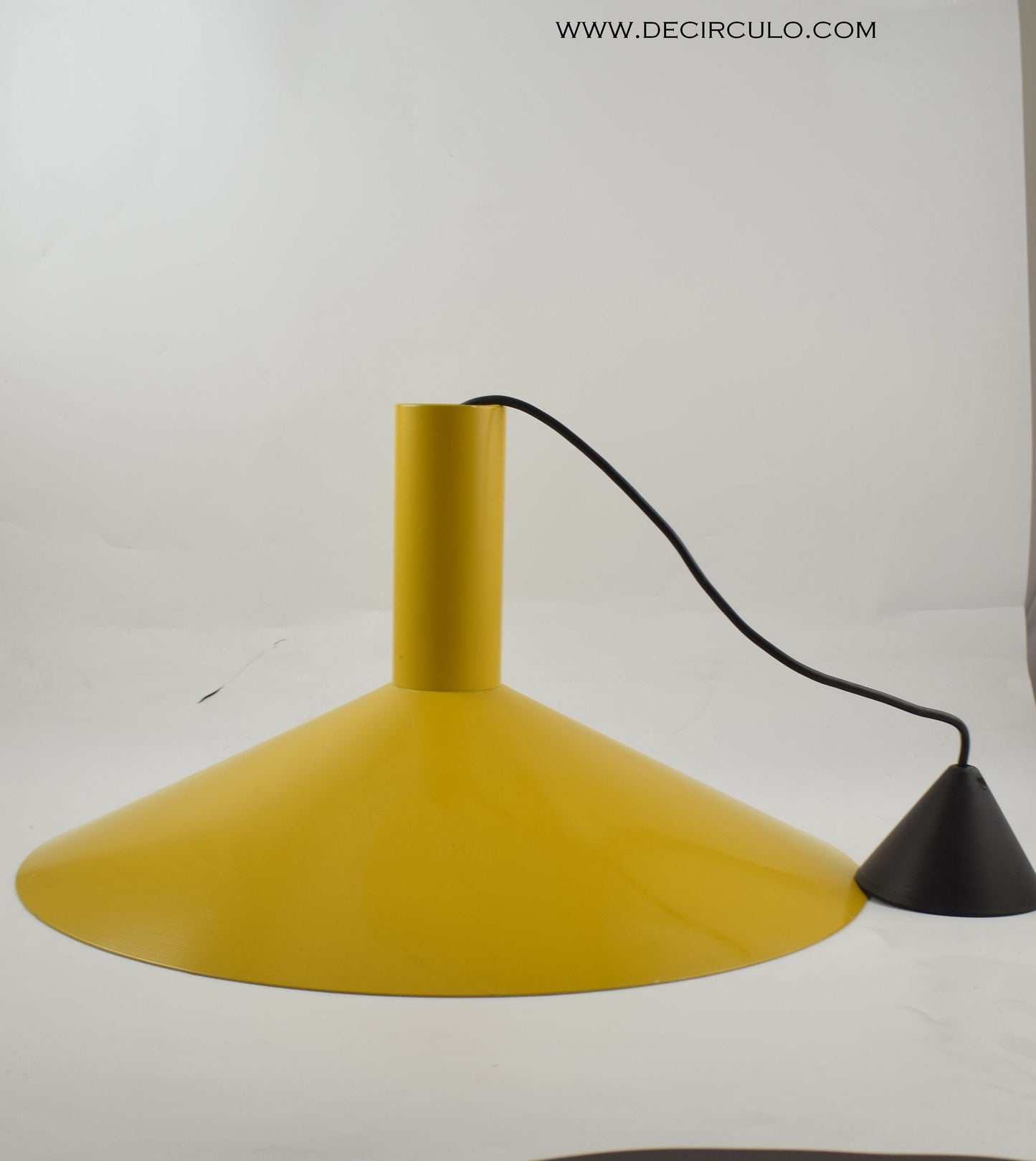 Fog and Morup Formel 3 yellow pendant lamp designed by Hans Due, Denmark 1975.