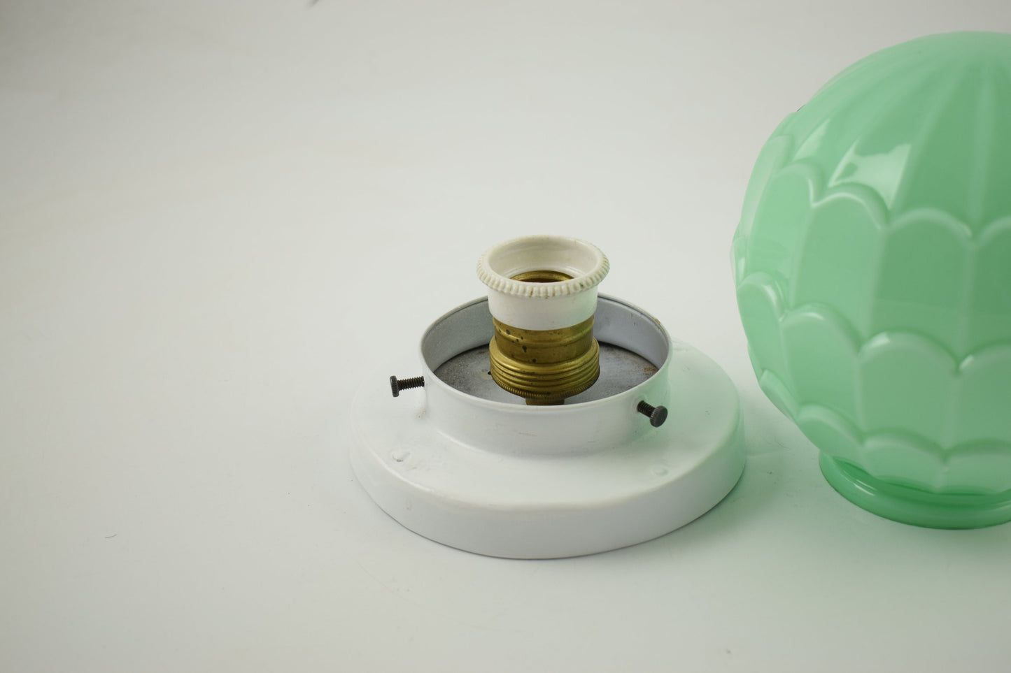 Lámpara Art Déco Thabur La Haya Países Bajos 1930 Lámpara de techo holandesa beige verde menta