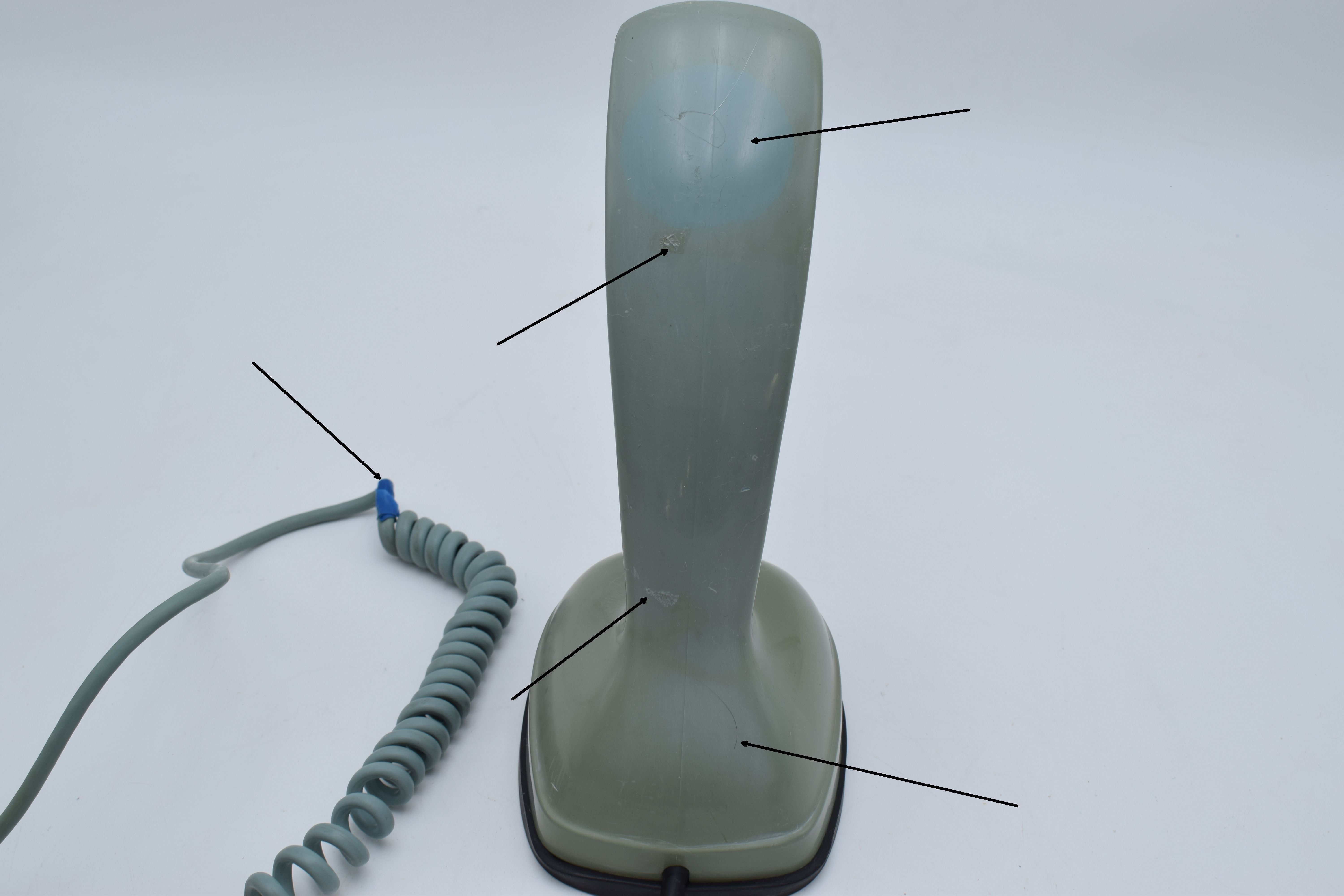 Green-grayish Ericofon famous mid century modern telephone from