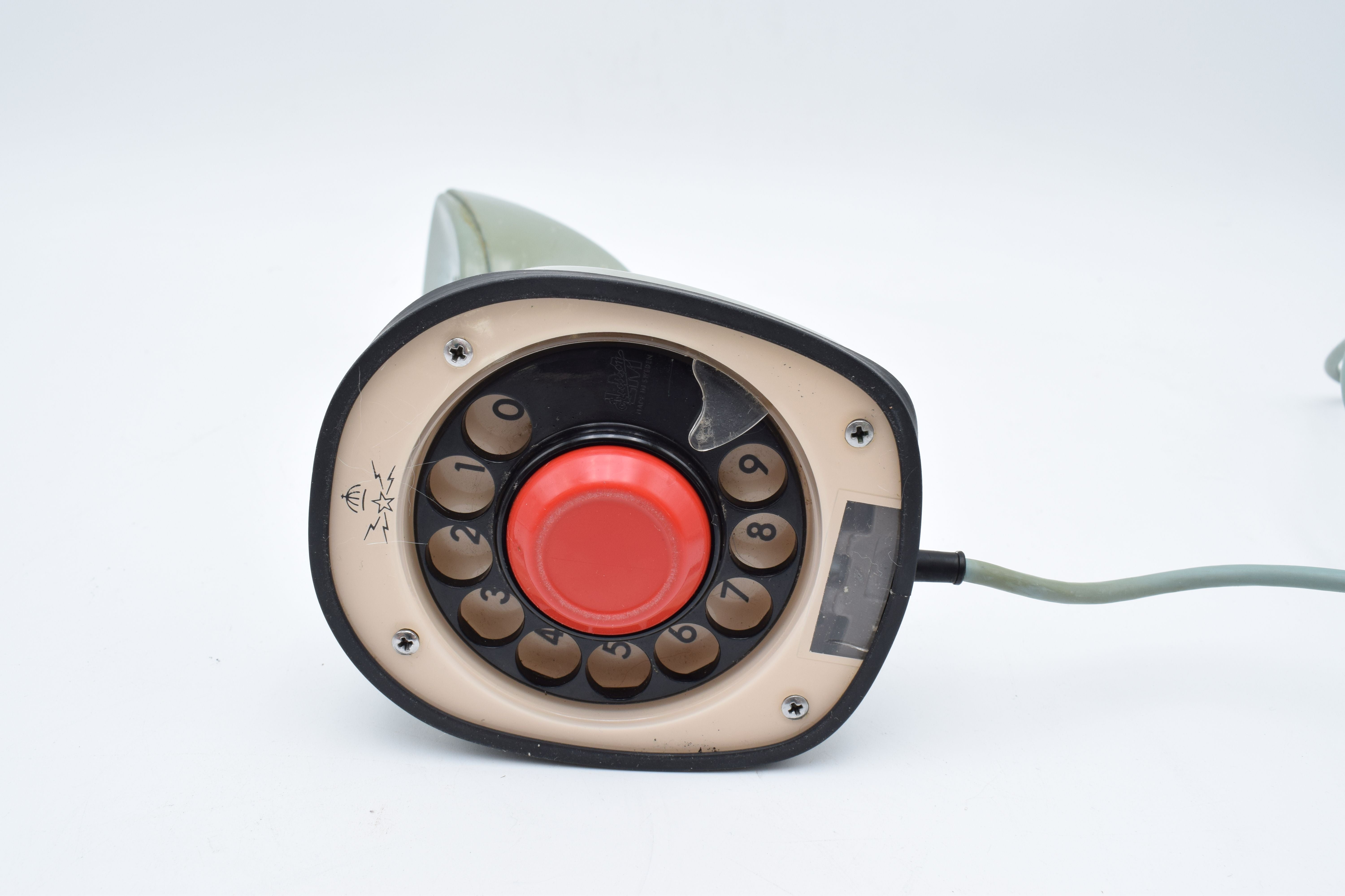 Green-grayish Ericofon famous mid century modern telephone from