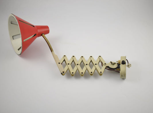 Hala very rare zonneserie or solarseries fifties dutch design scissors wall lamp from 1950s H. Busquet for Hala Zeist