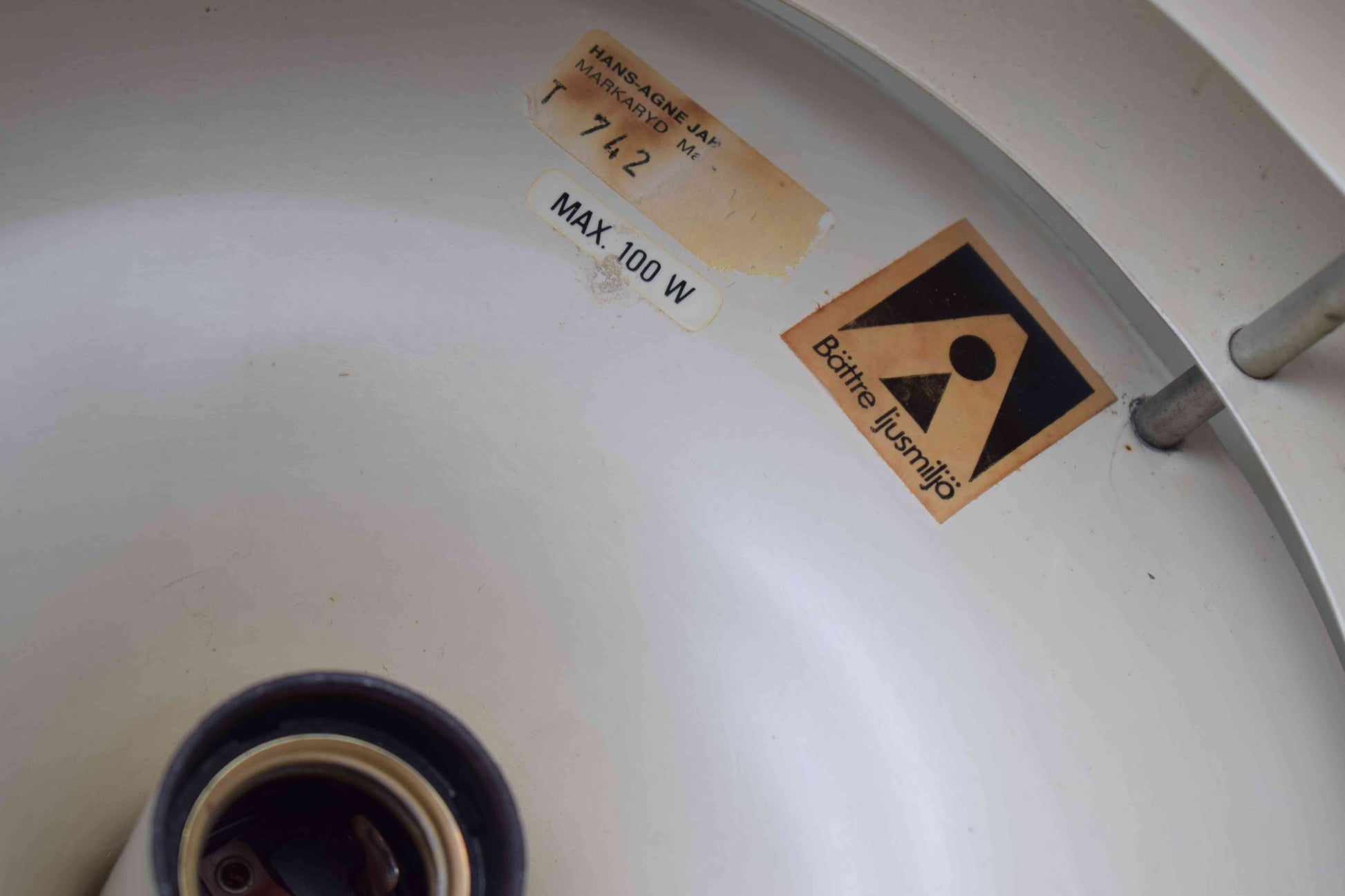 jakobsson, svera, AB Markaryd, Swedish design ikea, danish design, dutchdesign lamp, pendant lamp, salmon pink lamp, big hanging lamp, kitchen lamp, living room lamp, fog morup vintage, vintage lamp