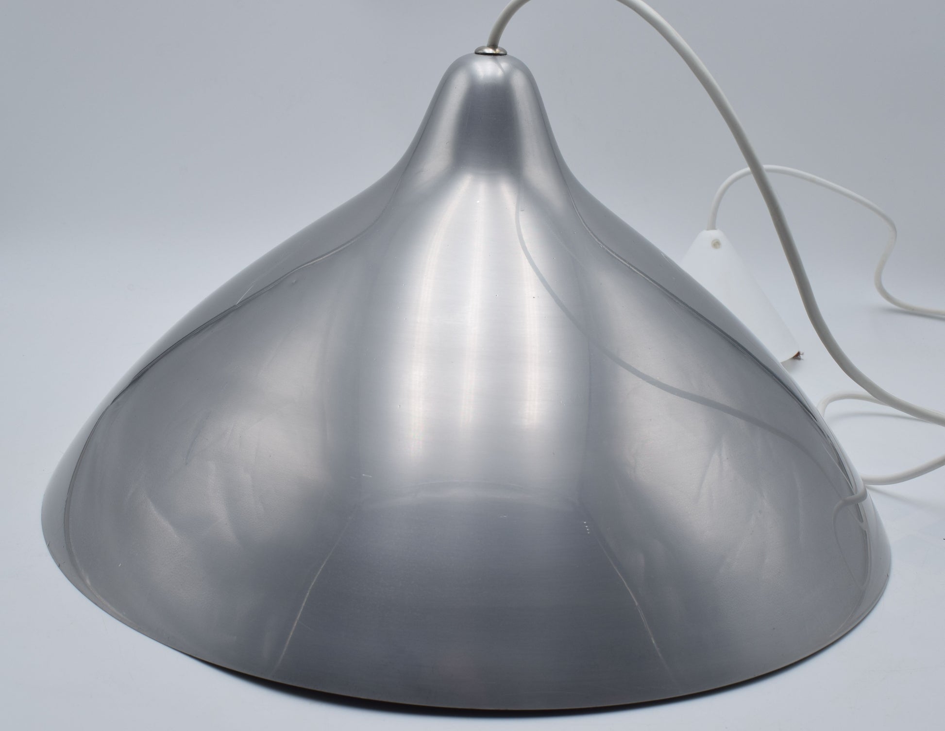 Stockmann Orno, silver pendant lamp, pendant lamp 1950s, aluminium pendant, pape finland lamp, scandinavian lamp, mid century modern, mid century lamp, bauhaus miller, poulsen fog morup, lyfa eames lamp, ikea vintage, philips cosack