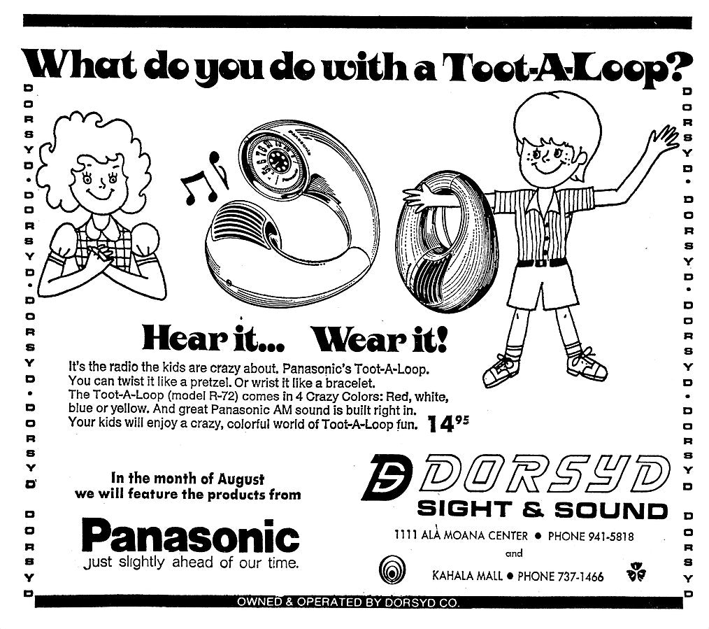 Toot-a-Loop panasonic plastic AM-transistor wrist-radio R-72