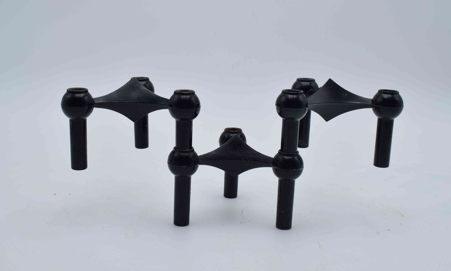 nagel candleholders, george nelson, mid century modern, west germany, stoffi nagel bmf, metal candle holders, eames panton era, chrome candle holder, flowerpower 1960s, industrial design, scandinavian design, danish design, swedish design