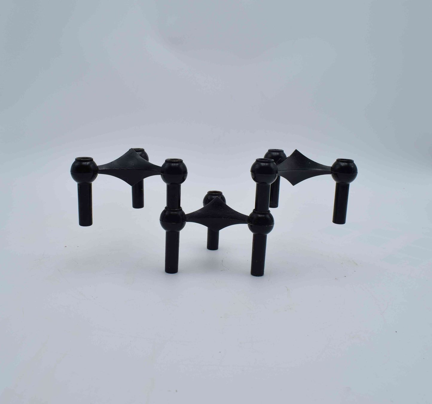 nagel candleholders, george nelson, mid century modern, west germany, stoffi nagel bmf, metal candle holders, eames panton era, chrome candle holder, flowerpower 1960s, industrial design, scandinavian design, danish design, swedish design