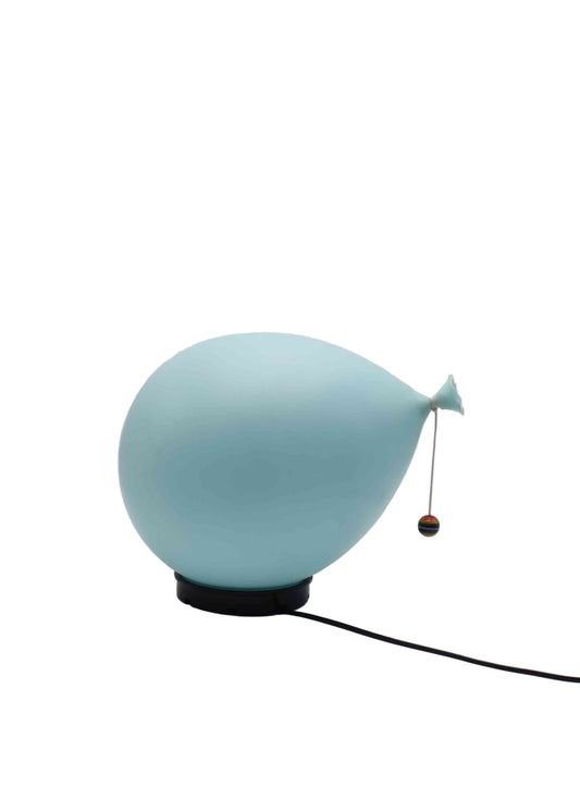 Balloon lamp designed by Yves Christin for Bilumen table or wall/ceiling light, Italy 1970s diffuser of blown plastic and black ABS base