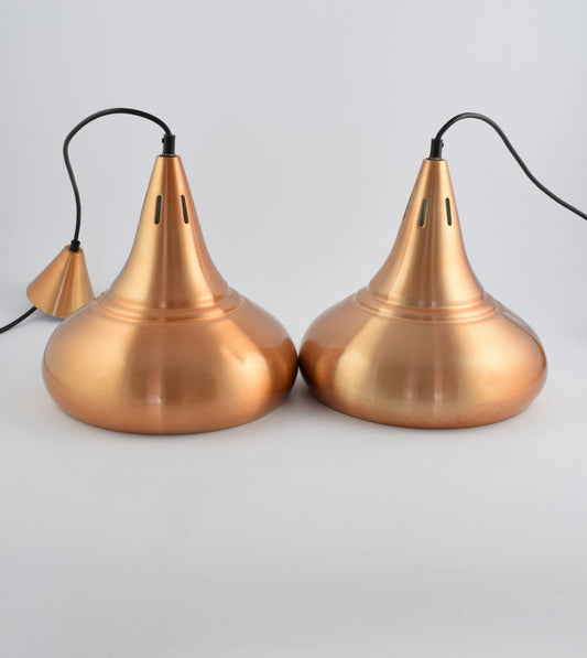 Par de lámparas de biljart, billar o billar de carambola de color cobre de aluminio cepillado (2X), precio por ambas