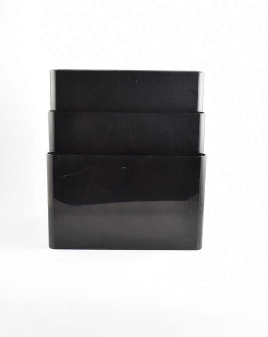 Kartell Giotto Stoppino Large vintage black 1970s Magazine or newspaper Rack portariviste
