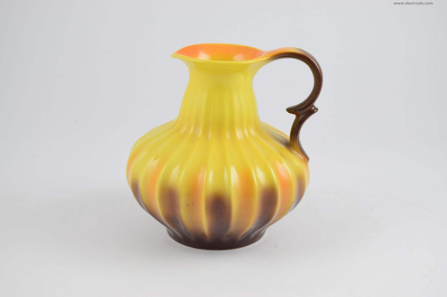 Art Deco ceramic Vase, yellow vase from mosa maastricht