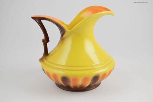 Art Deco keramische vaas, gele vaas van mosa maastricht