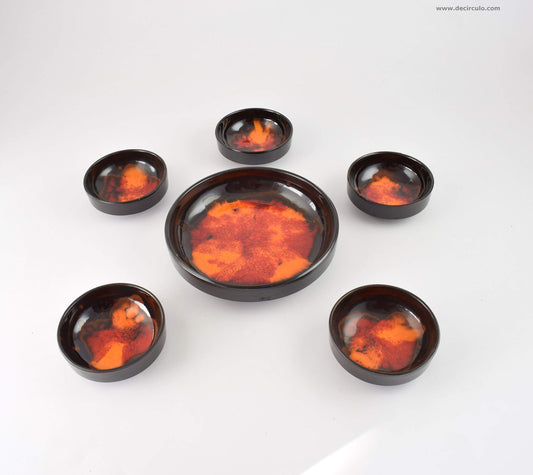 Set de snacks de cerámica, snackset de cerámica de 6 piezas