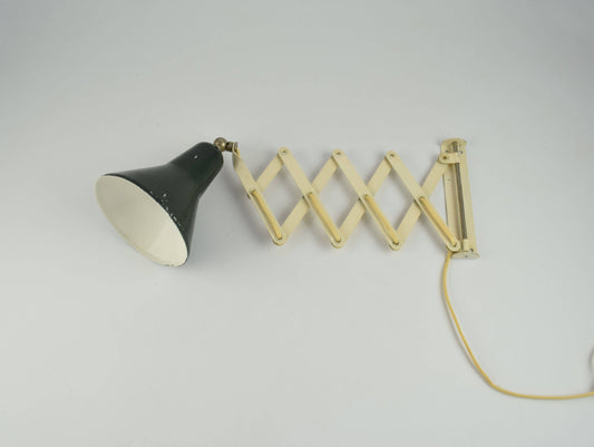 Anvia dutch retro schaarwandlamp groen en wit vintage wandlampje van anvia light designers