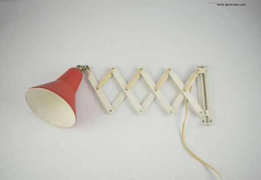 Anvia dutch retro schaar wandlamp rood en wit vintage wandlamp van anvia light designers
