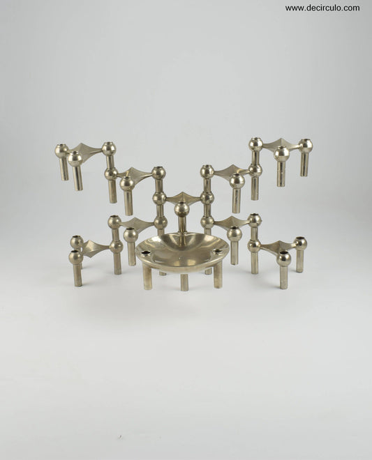 Juego de 10 portavelas apilables con cuenco nagel diseñados por Ceasar Stoffi y Fritz Nagel y fabricados por BMF