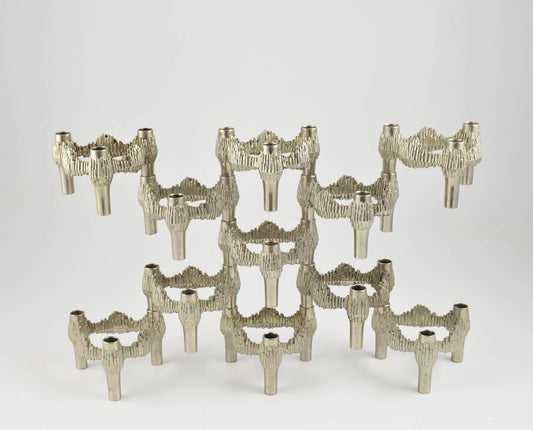 Quist nagel portavelas conjunto de 11 candelabros Quist /BMF / Nagel,Alemania Occidental,60s - 70s