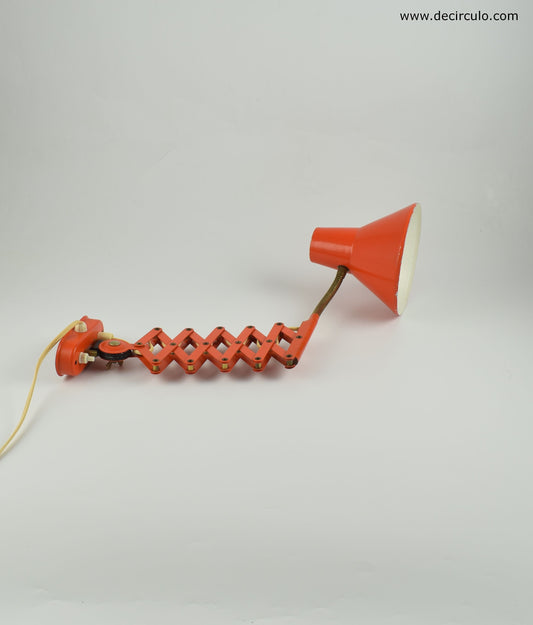 RESERVADO PARA TJ - Aplique de tijera rojo de los años 60, aplique armónica de la empresa holandesa Hala