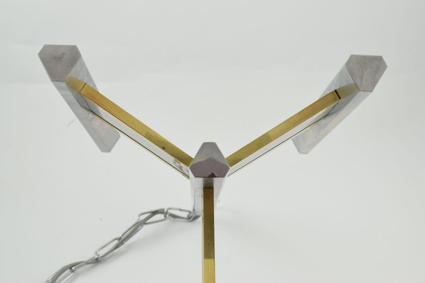 Lámpara colgante Sciolari, gran lámpara regencia italiana de tres brazos en cromo