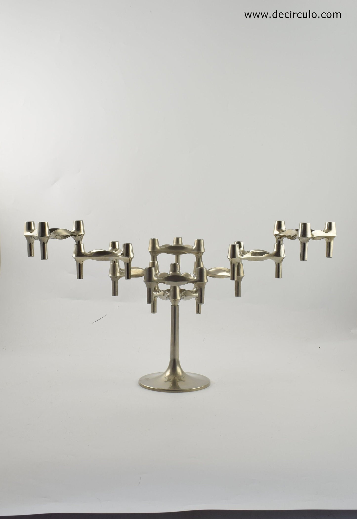 Set of 9 nagel Candle holders plus base designed by Ceasar Stoffi and Fritz Nagel and manufactured by BMF